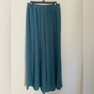 Free People Beach | High Waisted Wide Leg Pull-On Pants Knit Blue/Green Size M